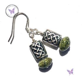 Silver Celtic Russian Serpentine Earrings